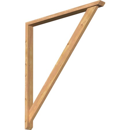 Ekena Millwork Traditional Slat Smooth Bracket w/ Offset Brace, Western Red Cedar, 3 1/2"W x 42"D x 48"H BKT0402X42X48TRA06SWR